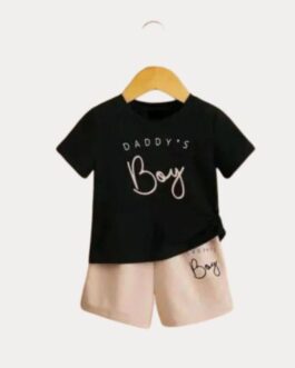 Black and Pink Boy T SHirt and Pant Set